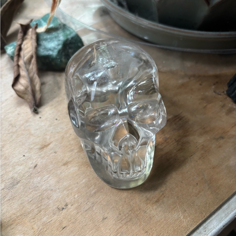 Crystal Clear Skull Figurine